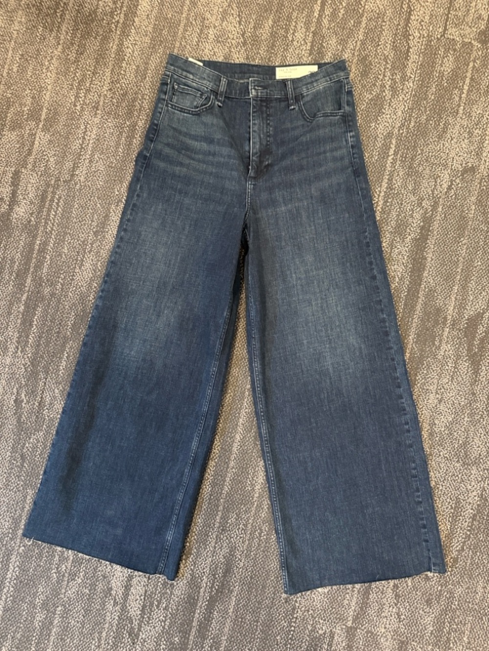 rag & bone Serena high rise Wide-Leg Jeans in Dark Blue Wash
